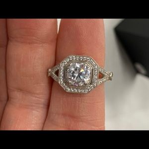 Stunning, CZ Simulated Diamond set in Sterling Silver Ring